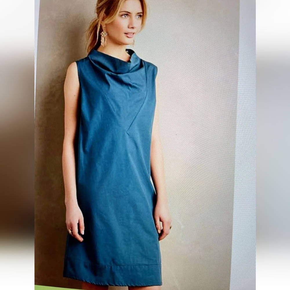 Leonard St Josette Cowl Neck Shift Dress